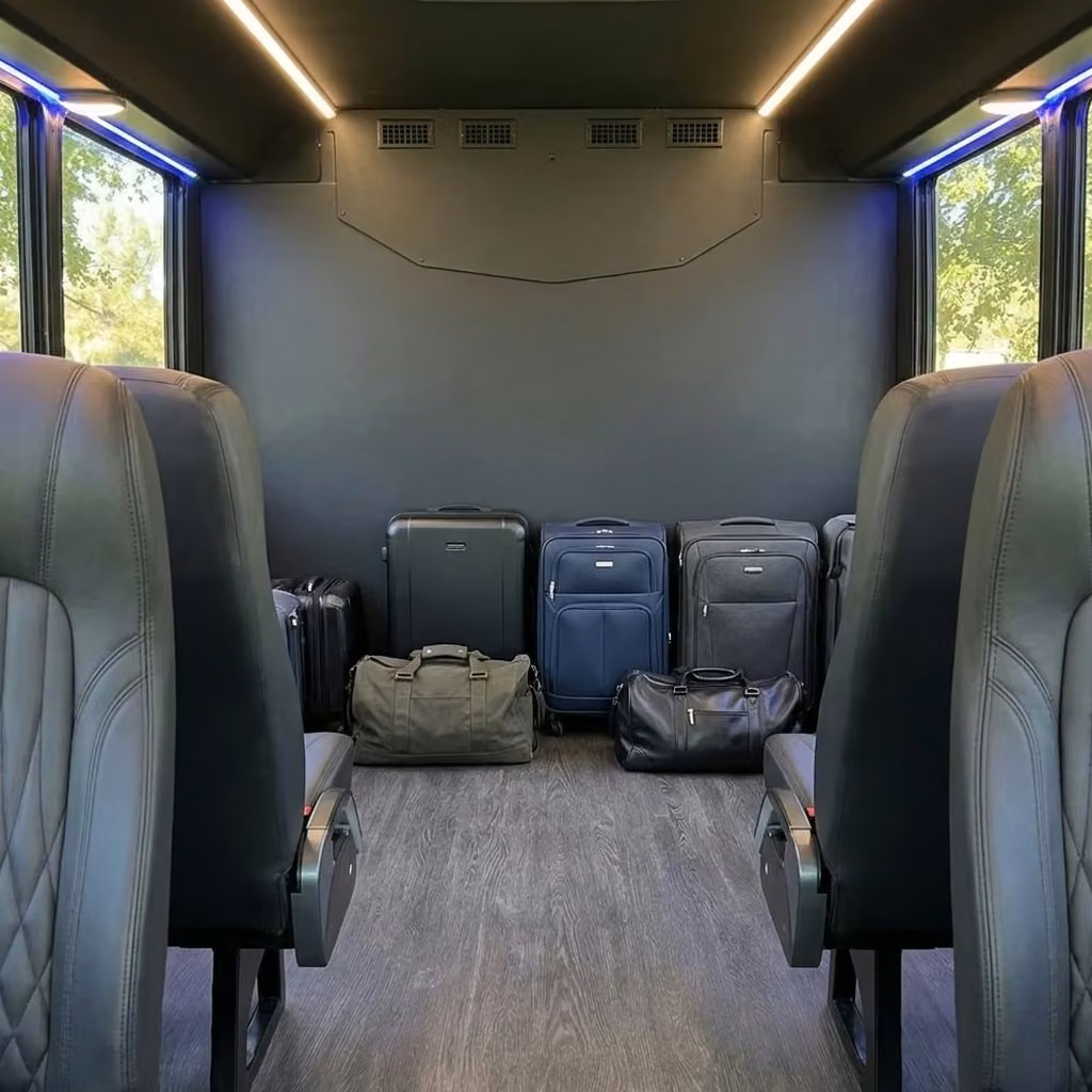 pleasant hill 20 passenger minibus luggage area