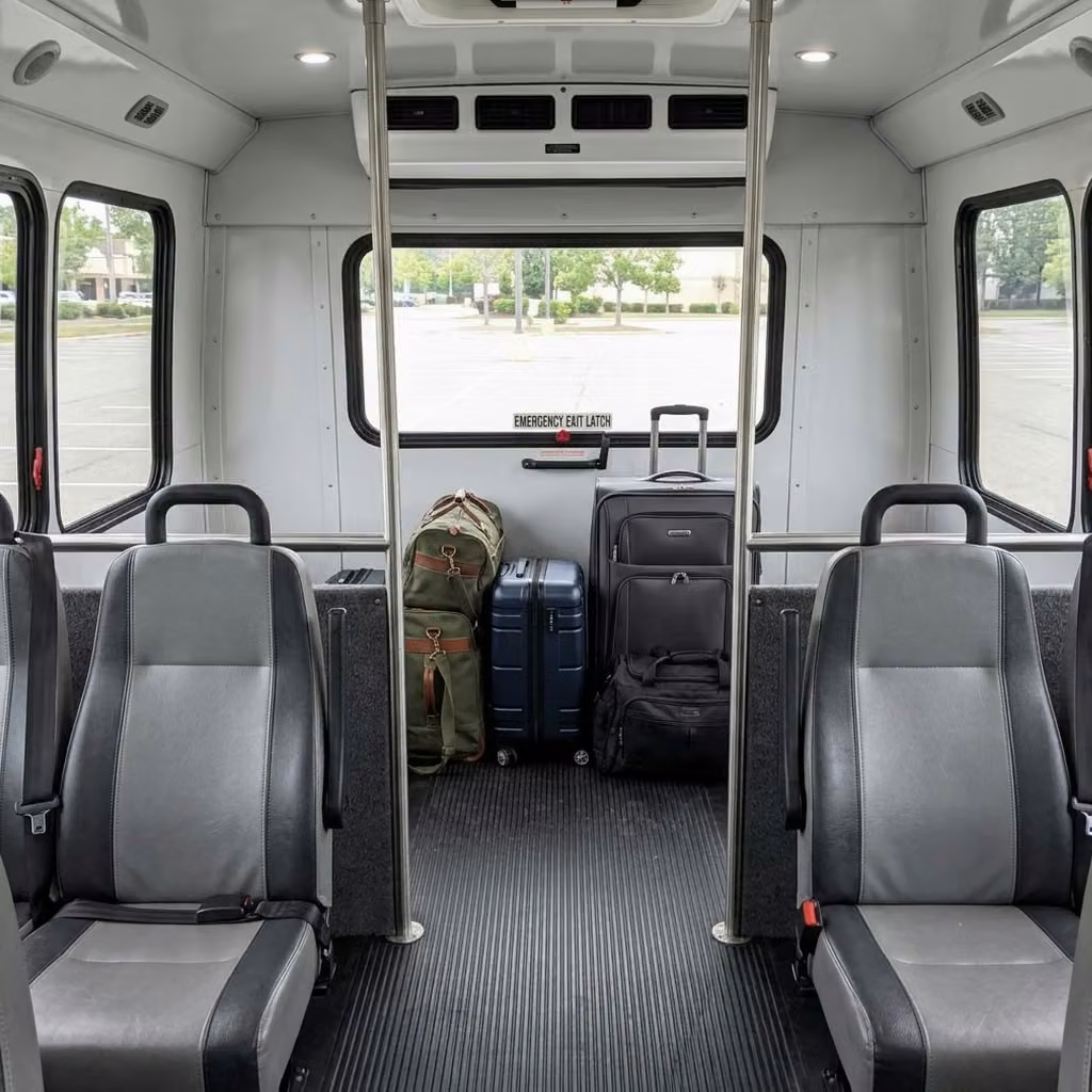 pleasant hill 30 passenger minibus luggage area