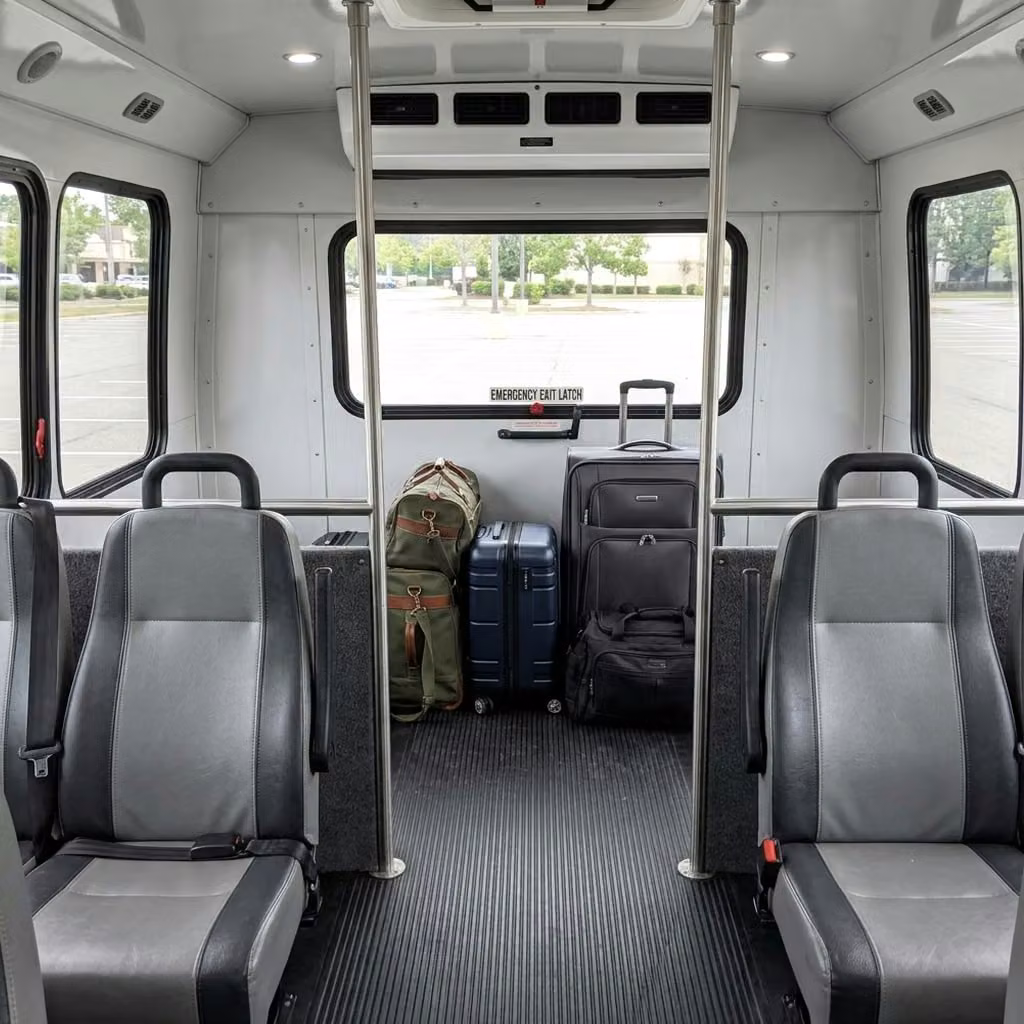 pleasant hill 35 passenger minibus luggage area