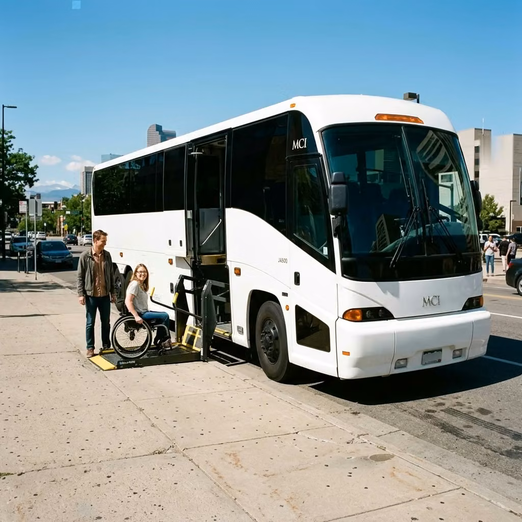 pleasant hill 56 passenger charter bus wheelchair lift