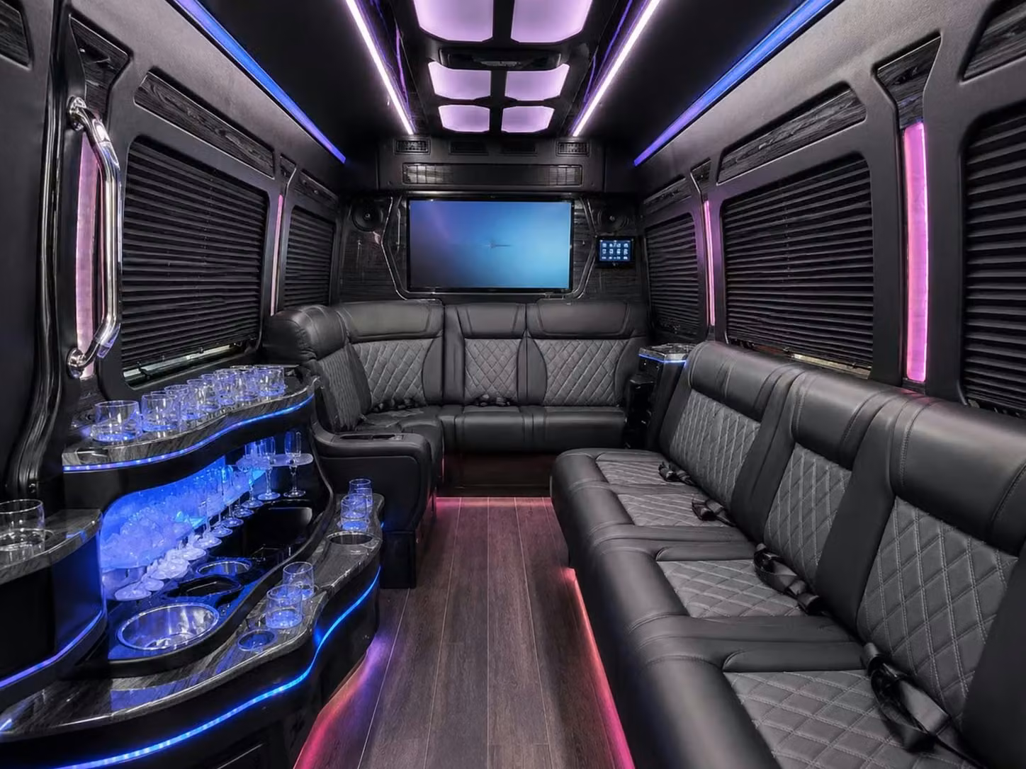 pleasant hill 56 passenger sports charter buses with undercarriage gear storage