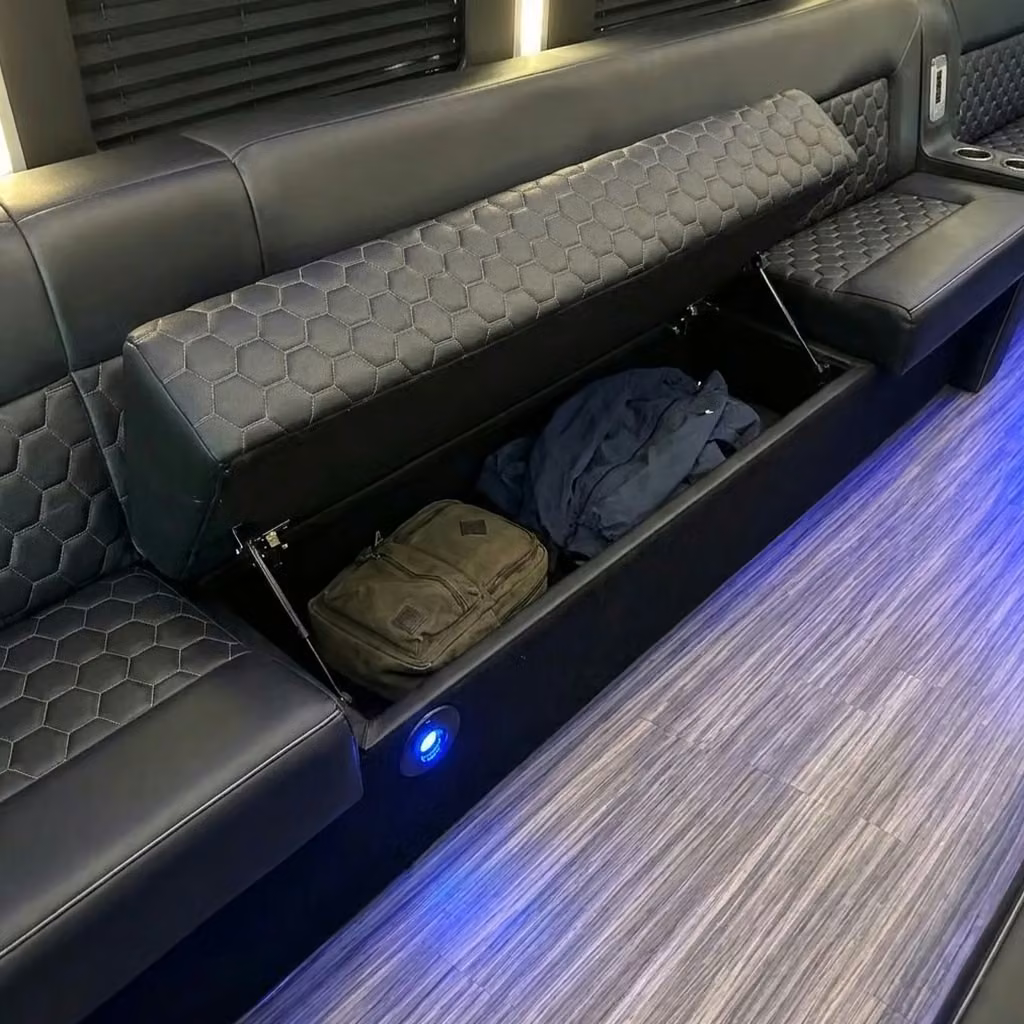 pleasant hill party bus under seat storage