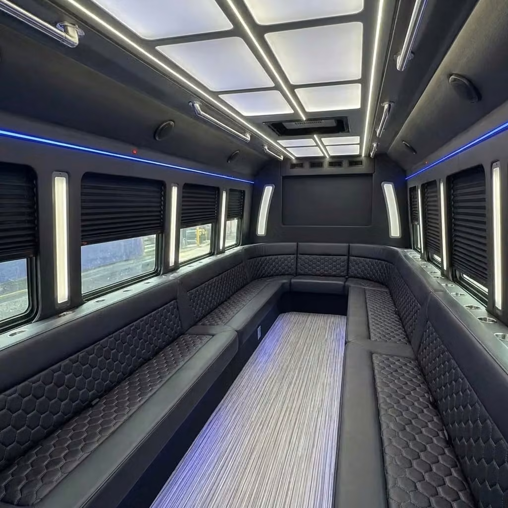 pleasant hill party bus wraparound seating
